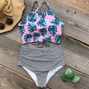 Cupshe Youthful Vigour Halter Print Bikini Set